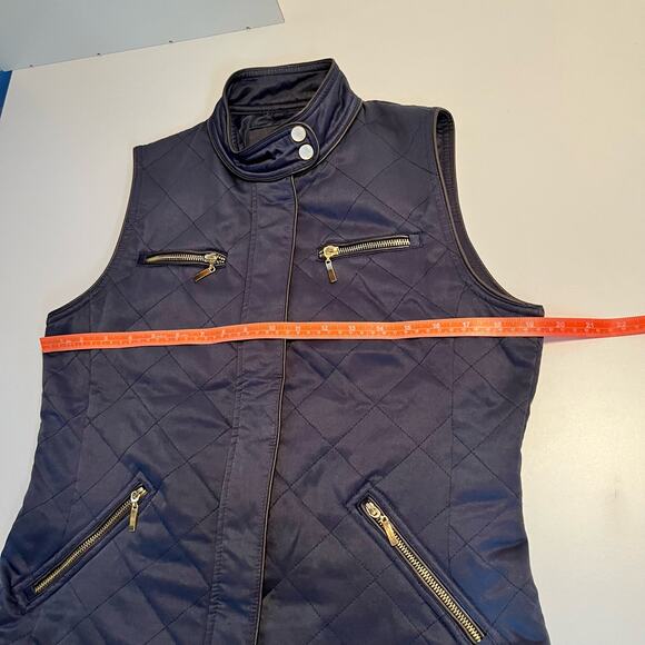Pendleton Quilted Vest Women Size M Full Zip Navy Blue - Picture 9 of 12